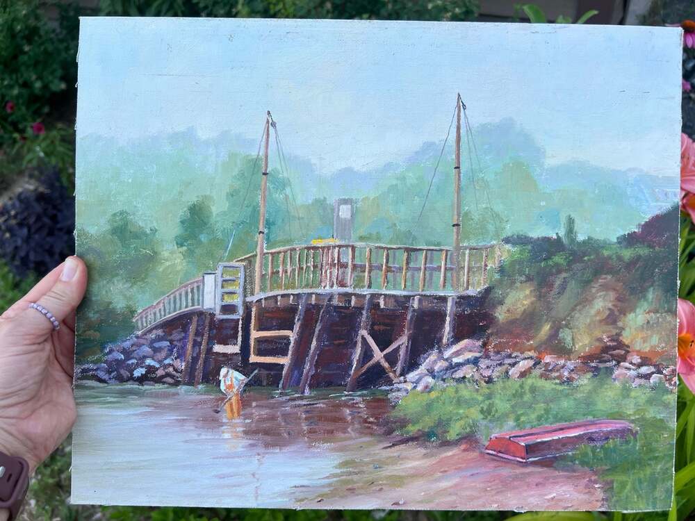 Low Tide, Dick Flaherty, Original Acrylic Painting, signed